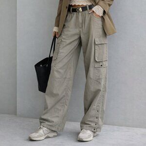 Aeropostale Wide leg utility cargo pants, lightweight, side pockets